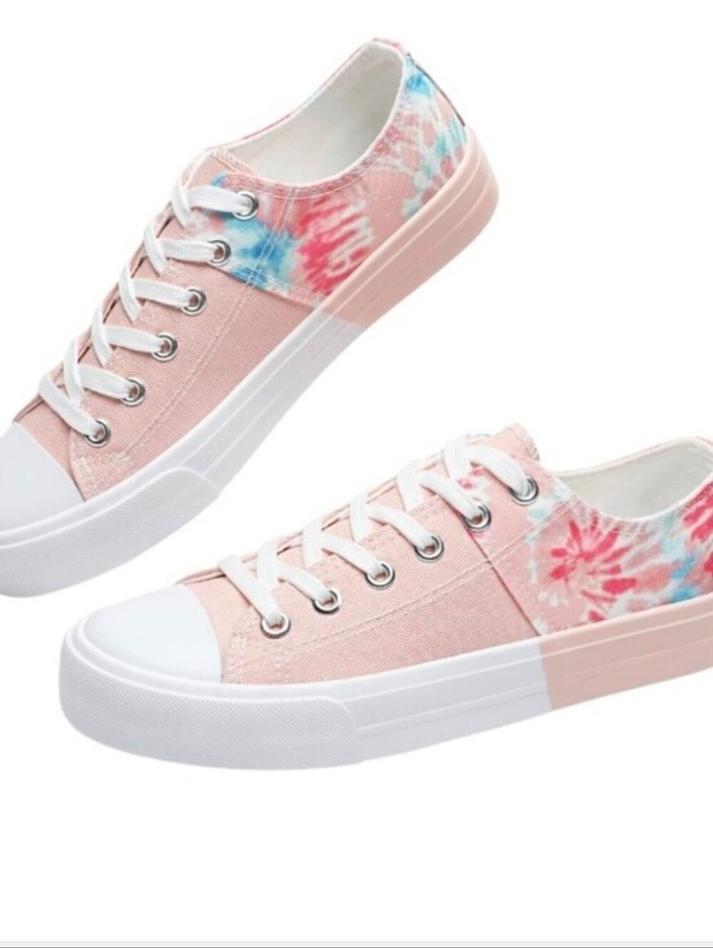 Women’s Pink Tie-Dye Low Top Canvas Sneakers